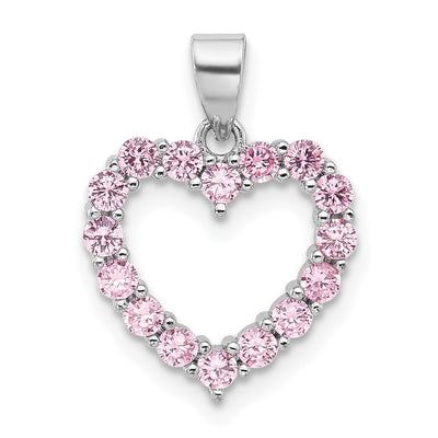 Sterling silver cubic zirconia heart pendant