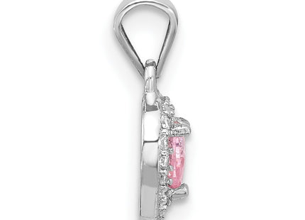 Sterling silver cubic zirconia heart pendant, alternate view