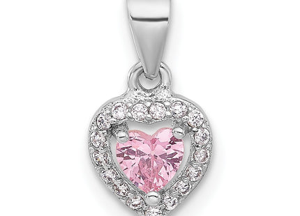 Sterling silver cubic zirconia heart pendant