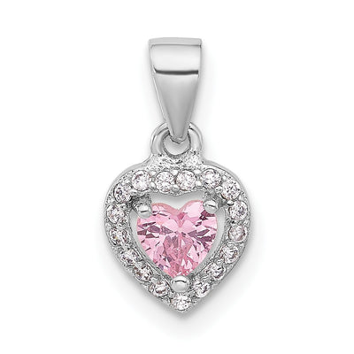 Sterling silver cubic zirconia heart pendant
