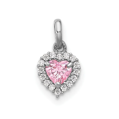 Sterling silver cubic zirconia heart pendant