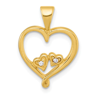 Sterling silver cubic zirconia heart pendant