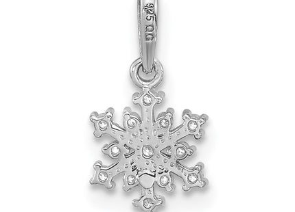 Sterling silver cubic zirconia snowflake pendant, another view