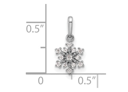 Sterling silver cubic zirconia snowflake pendant, further view