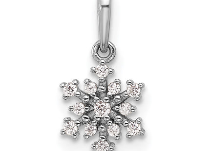 Sterling silver cubic zirconia snowflake pendant