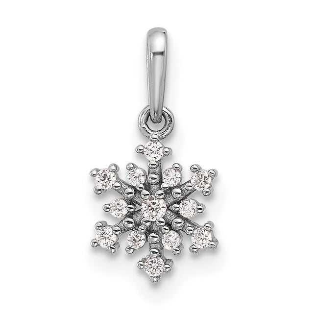 Sterling silver cubic zirconia snowflake pendant