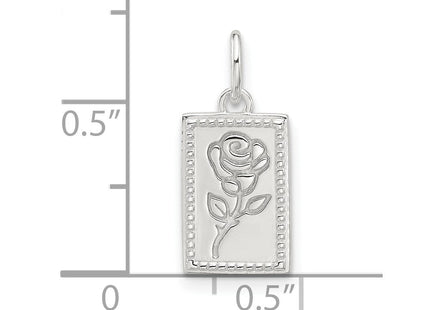 Sterling Silver E-coated Rose Charm (Style QC11318)