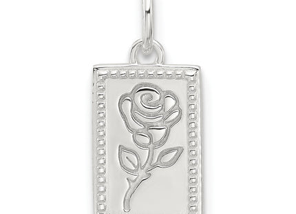 Sterling Silver E-coated Rose Charm (Style QC11318)