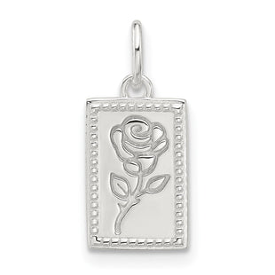 Sterling Silver E-coated Rose Charm (Style QC11318)