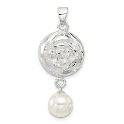 Sterling silver pearl flower pendant