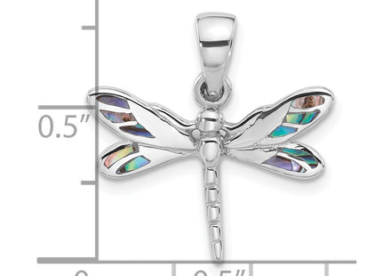 Sterling silver abalone dragonfly pendant, further view