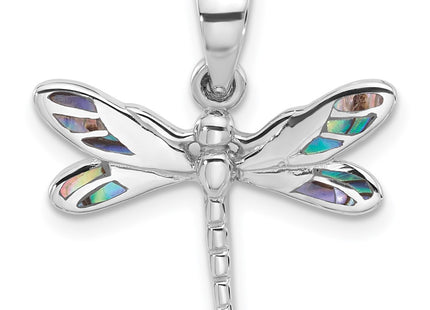 Sterling silver abalone dragonfly pendant