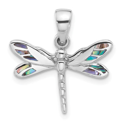 Sterling silver abalone dragonfly pendant