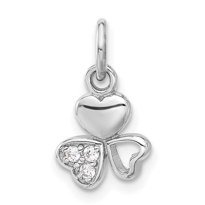 Sterling silver cubic zirconia heart pendant