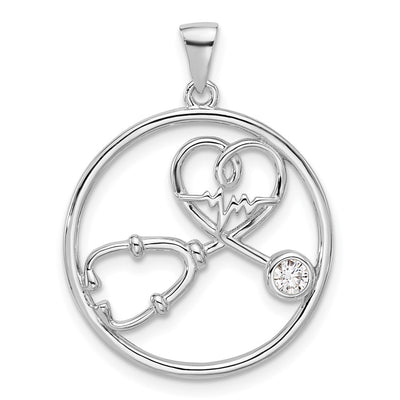 Sterling silver cubic zirconia pendant