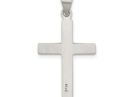 Sterling Silver Antiqued Solid Textured Cross Pendant