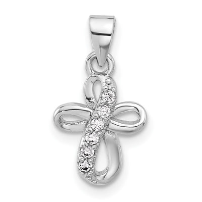 Sterling silver cubic zirconia cross pendant