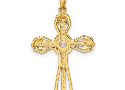 Sterling silver cubic zirconia cross pendant, another view
