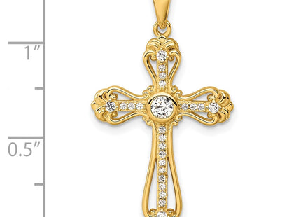 Sterling silver cubic zirconia cross pendant, further view