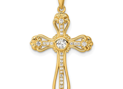 Sterling silver cubic zirconia cross pendant