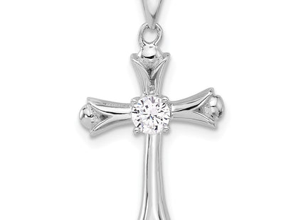 Sterling silver cubic zirconia cross pendant