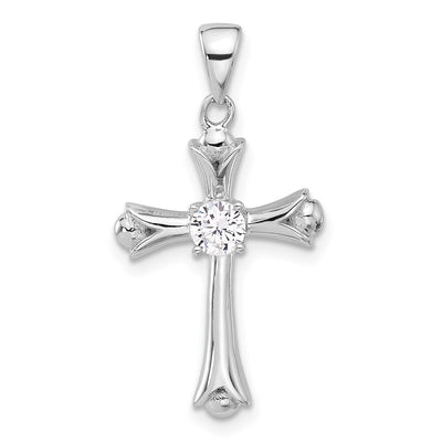Sterling silver cubic zirconia cross pendant