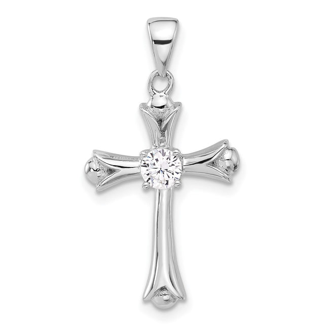 Sterling silver cubic zirconia cross pendant