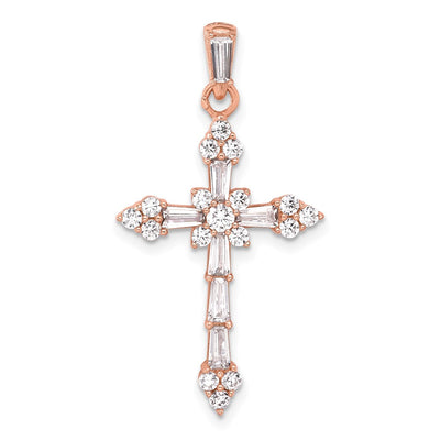 Sterling silver cubic zirconia cross pendant