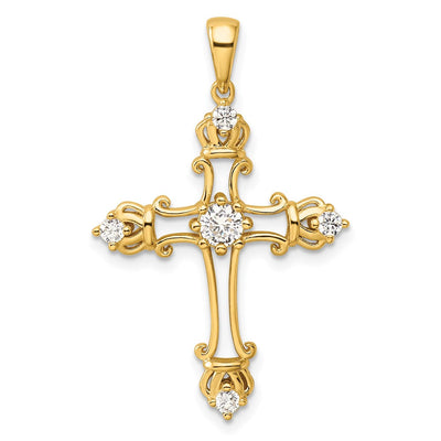 Sterling silver cubic zirconia cross pendant