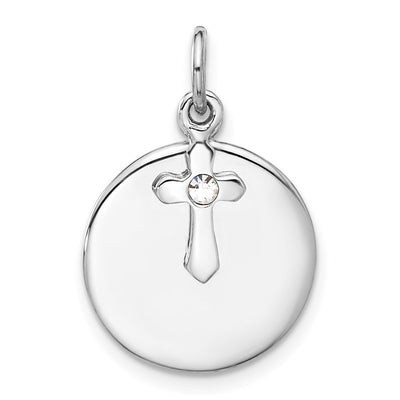 Sterling silver crystal circle pendant