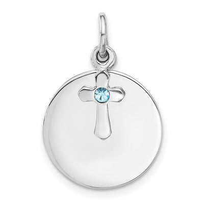 Sterling silver crystal circle pendant