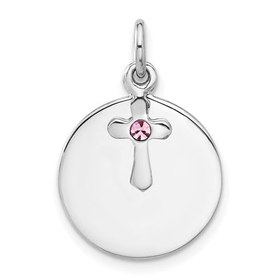 Sterling silver crystal circle pendant