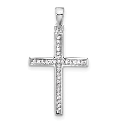 Sterling silver cubic zirconia cross pendant
