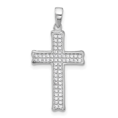 Sterling silver cubic zirconia cross pendant