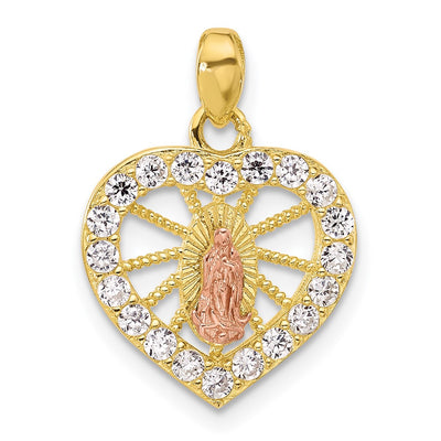 Cubic zirconia heart pendant