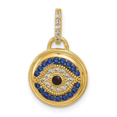 Cubic zirconia evil eye pendant