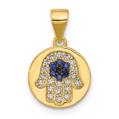 Cubic zirconia hamsa pendant
