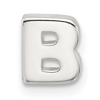 Sterling Silver E-coated Letter Slide Charm