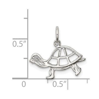 Sterling Silver Turtle Charm, 10 x 17mm