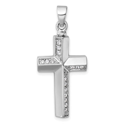 Sterling silver cubic zirconia cross pendant