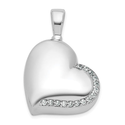 Sterling silver cubic zirconia heart pendant