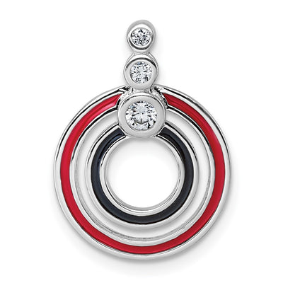 Sterling silver cubic zirconia circle pendant