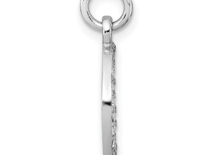 Sterling silver cubic zirconia circle pendant, alternate view