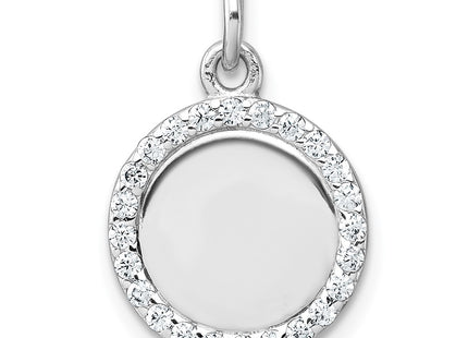 Sterling silver cubic zirconia circle pendant