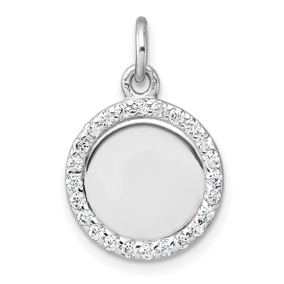 Sterling silver cubic zirconia circle pendant
