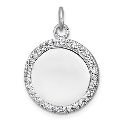 Sterling silver cubic zirconia circle pendant