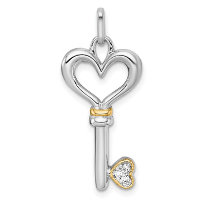 Sterling silver cubic zirconia heart pendant