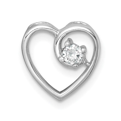 Sterling silver cubic zirconia heart chain