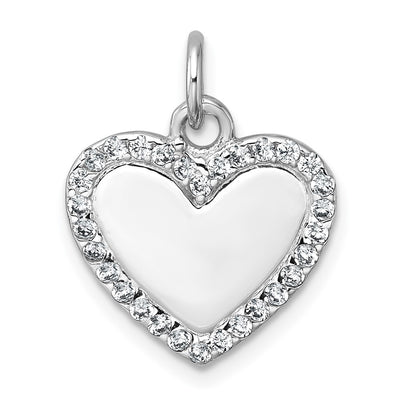 Sterling silver cubic zirconia heart pendant