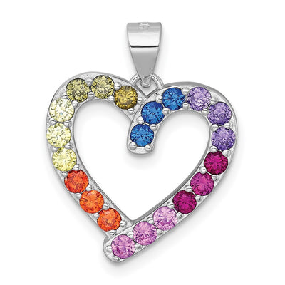 Sterling silver cubic zirconia heart pendant
